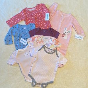 Lot of Six 3-Month Onesies & 3-Month Sleeper, Many New